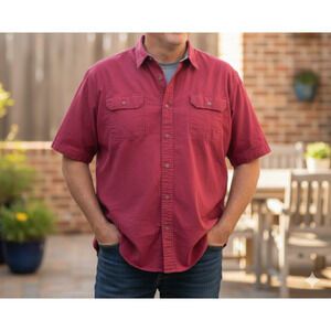 Wrangler Men's Comfort Flex Shirt Denim Short Sleeve Button Up 3xl Western